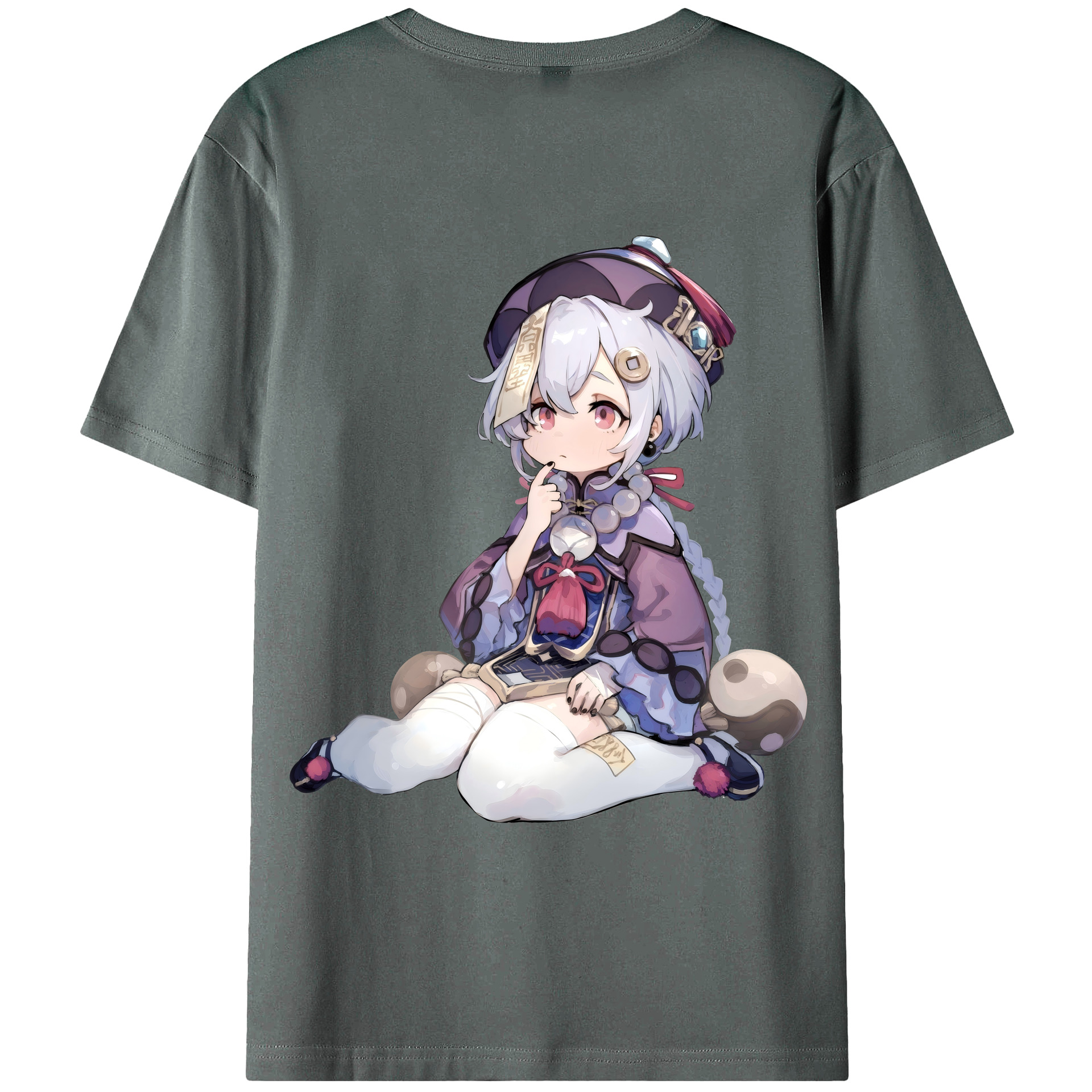 げんし神 七七 なな  genshin Nana 綿100％ メンズ半袖Tシャツ（バックプリント） 通気性